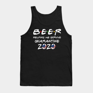 Beer Helping Me Survive Quarantine 2020 Gift Oktoberfest Tank Top